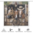 thumbnail image 3 of Farmhouse Three Horse Shower Curtain for Bathroom Durable Water-proof Women Men Quick-Drying Shower Curtain with 12 Hooks for Hotel Home Decor Bath Accessories 72x72 Inch, 3 of 6