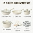 Carote Nonstick Pots and Pans Set, 15 Pcs Induction Kitchen Cookware