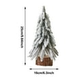 thumbnail image 3 of Christmas Trees Ornaments - 9.84In Snow Tabletop Christmas Trees, Snow Flocked Mini Tabletop Pine Trees with Wooden Base for Home Party Table Decor, 3 of 7