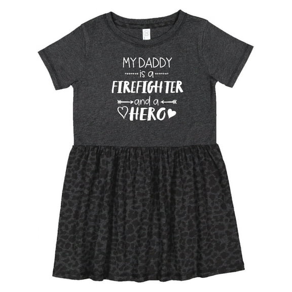 Inktastic My Daddy is a Firefighter and a Hero Girls Toddler Dress