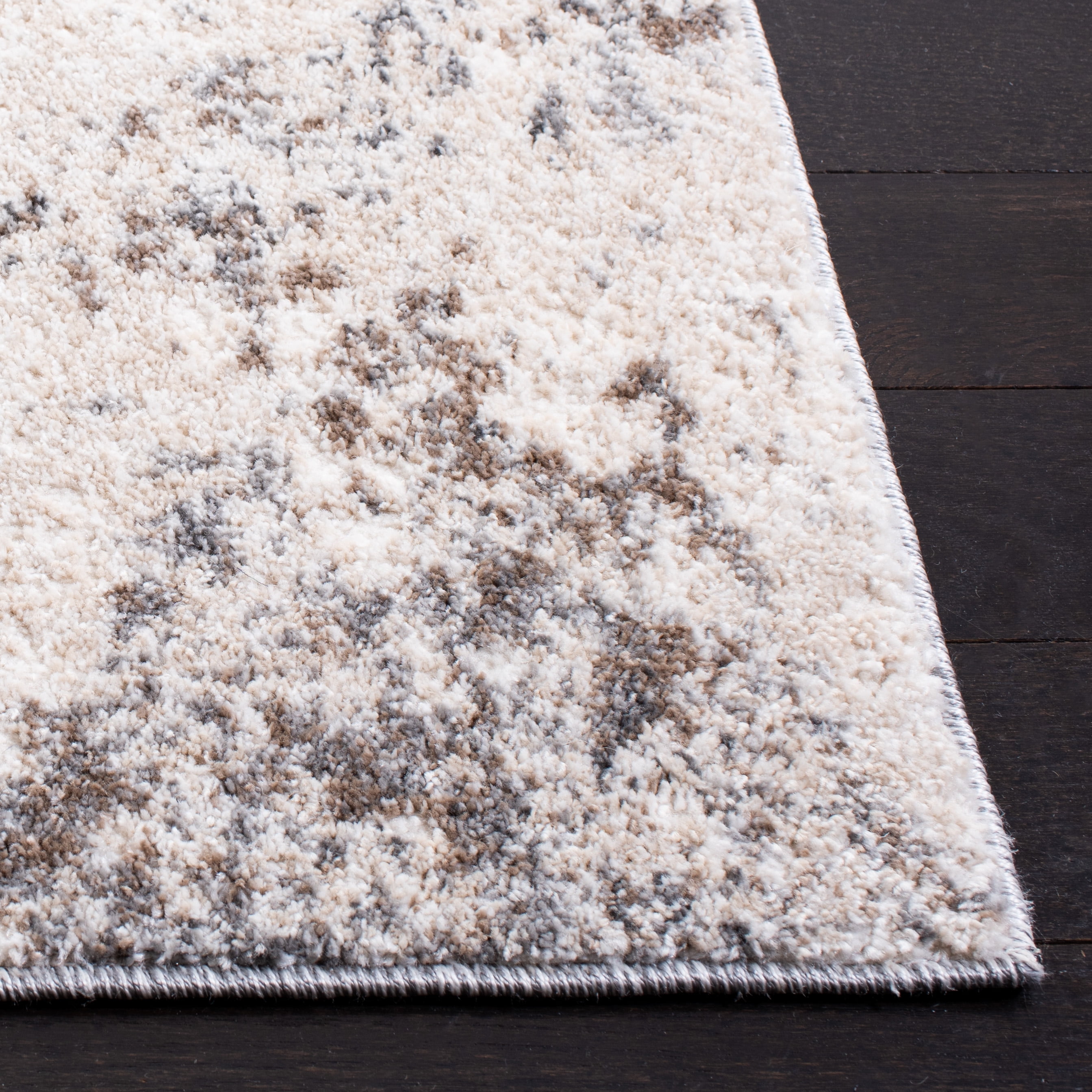 SAFAVIEH Aston Calanthia Abstract Area Rug, Ivory/Gray, 6'7" x 6'7" Square
