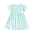 thumbnail image 3 of Babcutegg Toddler Girls Dress, Family Matching 100% Cotton Breathable Graphic Pattern Kids Floral Cotton Sundress Light Blue 2 Years, 3 of 6