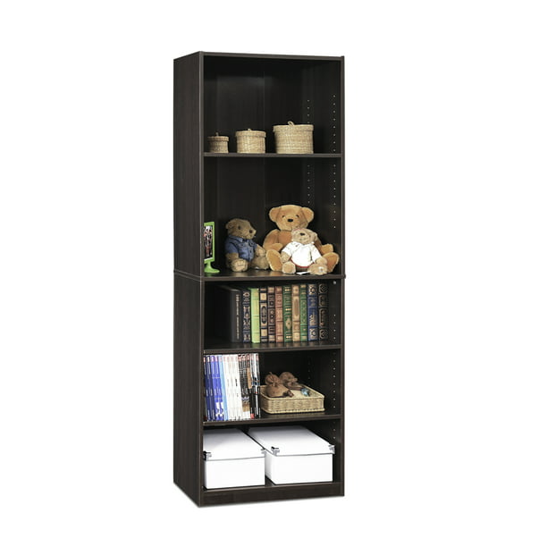 Furinno Jaya Simply Home 5 Shelf, How To Make A Bookshelf With Adjustable Shelves