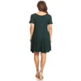 thumbnail image 4 of MOA COLLECTION Women's Solid Casual Lightweight Relaxed Fit Short Sleeve Knit Tunic Top Dress, 4 of 5