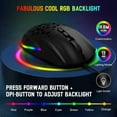 thumbnail image 4 of MAGIC-REFINER D19 Wired Gaming Mouse, 12,000 DPI Ergonomic Mouse with 7 Programmable Buttons, 12K Optical Sensor, 1ms, 13 RGB Backlit Modes, 6 Adjustable DPI, Adjustable Weights, for PC/MAC, Black, 4 of 9