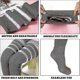 thumbnail image 4 of Calcetines altos de mujer yuxing talla grande muslos gruesos extra largos a rayas café claro y blanco, 4 of 5