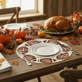 thumbnail image 5 of Honmine Fall Linen Maple Pumpkin Print Round Placemats Home, Decoration Vibe Arrangement Sunflower Round Fall PlacematsThanksgiving Round Table Mats for Dining Decoration, 5 of 6
