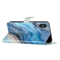 thumbnail image 2 of Nalacover Wallet Case for iPhone XS / iPhone X with Painting Pattern PU Leather Magnetic Kickstand Flip Folio Cover, Card Slots Holder Soft Silicone Shockproof Protective Case, Blue Marble, 2 of 8