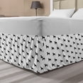 thumbnail image 1 of Dog Lover Bed Skirt, Monochrome Dachshund Silhouettes Breed Dog Domestic Canine Pattern Active Pet, Elastic Bedskirt Dust Ruffle Wrap Around for Bedding Decor, 4 Sizes, Black White, by Ambesonne, 1 of 2