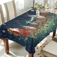 thumbnail image 3 of SKYSONIC 54"x72" Square Tablecloth with Santa Sleigh in Winter Prints, Anti-Wrinkle and Smooth Table Cloth for Kitchen/Home Wedding Party Decoration, 3 of 7
