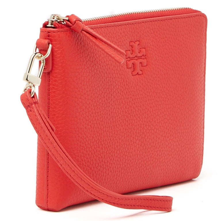 Tory Burch Women's Thea Large Zip Pebbled Leather Pouch Wristlet