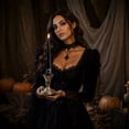 thumbnail image 4 of Witch Hat Taper Candles, 7.9" Halloween Witch Hat Candles Set of 2, Black Taper Flickering Candles, Halloween Decoration for Dinner Party Holiday Decor(2Pcs), 4 of 8
