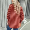 thumbnail image 4 of Camisa de mujer Camisa de manga larga suelta casual de moda de poliéster a rayas para principios de otoño, 4 of 6