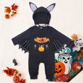 thumbnail image 2 of mgoYE Baby Boy's Halloween Clothes Skeleton Print Halloween Long Sleeve Hoodie|Orange 12-18 Months, 2 of 9