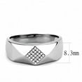 thumbnail image 3 of Anillo Color Plata Para Hombres de Acero Inoxidable Diamante Moderno, 3 of 5