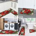 thumbnail image 6 of 2 Piece Christmas Plaid Kitchen Rug Sets Gingerbread Man Pine Branch Ball Kitchen Floor Mat Absobent Kitchen Rugs and Matsfor Bath Cooking (47x17+30x17 inches), 6 of 7