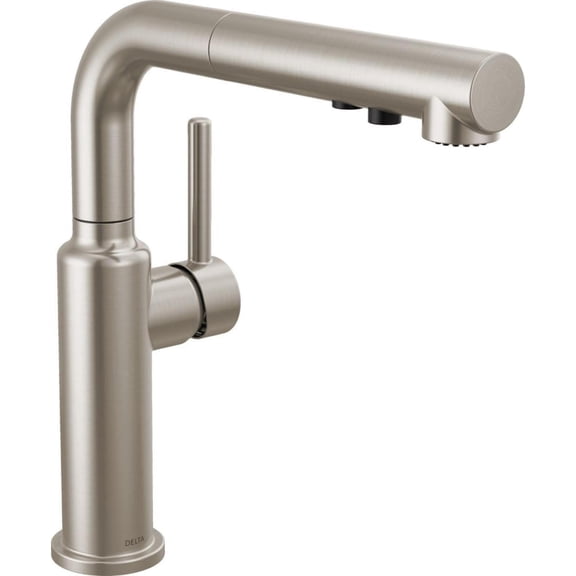 Delta Faucet Daneri Pull-Out Kitchen Faucet, Brushed Nickel Kitchen Faucets with Pull-Out Sprayer, Kitchen Sink Faucet, Faucet for Kitchen Sink with Magnetic Docking, Stainless