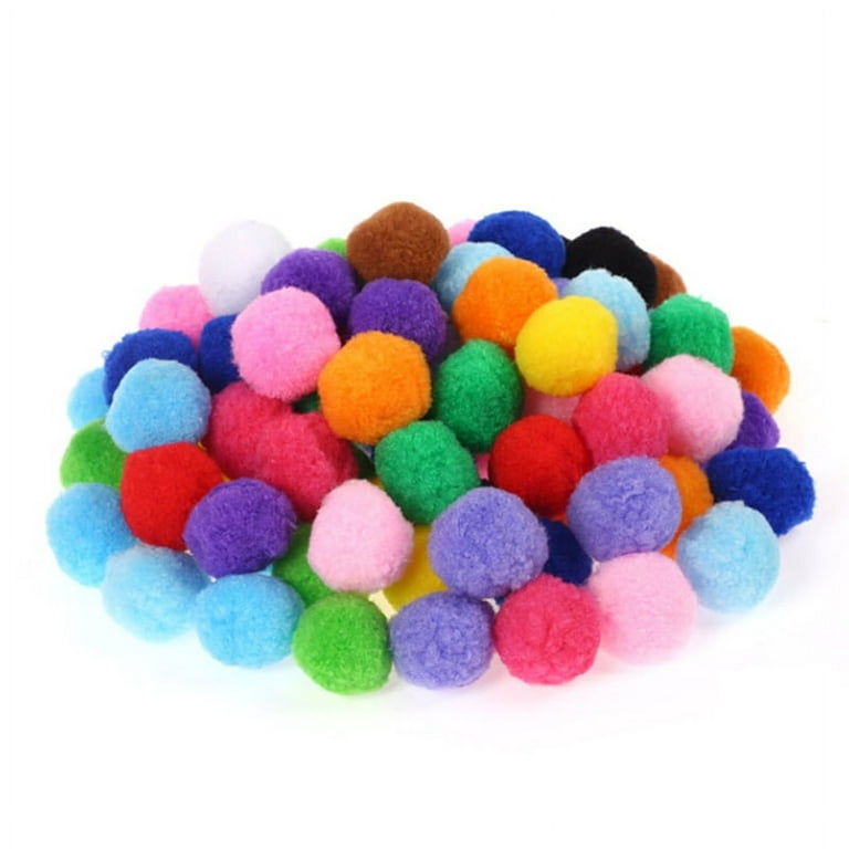 100Pcs DIY Mixed Color Mini Fluffy Soft Pom Poms 10-30mm Pompoms Ball Arts  and Crafts(MQ-21)