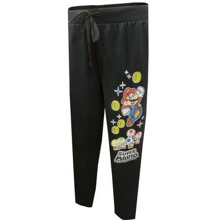 

MJC Women s Nintendo Super Mario Black Jogger Lounge Pants (Small)