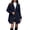 Navy, variant on hlysgo Women's Peter Pan Collar Tops Double Breasted Winter Trench Pea Coat Long Sleeve Outerwear Elegant Overcoat Work Office Business Jackets Beige,2xL