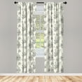thumbnail image 2 of Ambesonne Floral 4-Panel Curtains, Vintage Romantic Orchids, 56"x84", Cream Charcoal Grey, 2 of 4