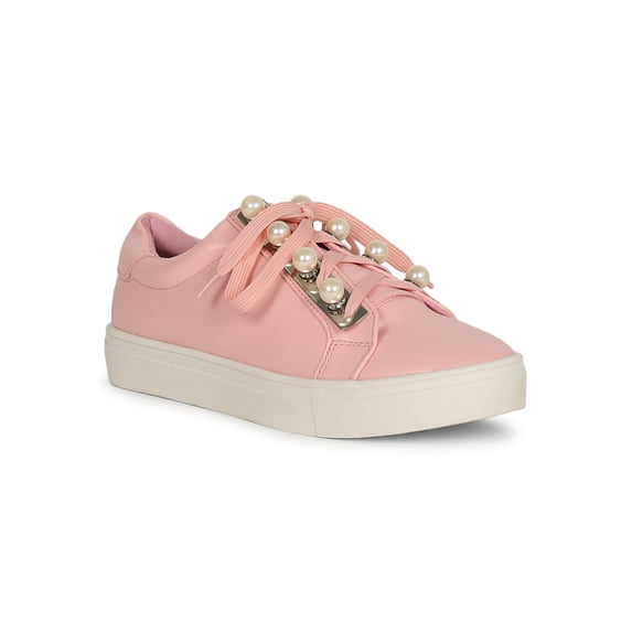 Lace Up Pearl Accent Sneaker - Gwen03