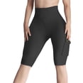 thumbnail image 6 of Women's Shorts Biker Shorts Women High Waisted Short Leggings Knee Length Womens Gym Workout Long Shorts,Black Women's Shorts XXXL, 6 of 6