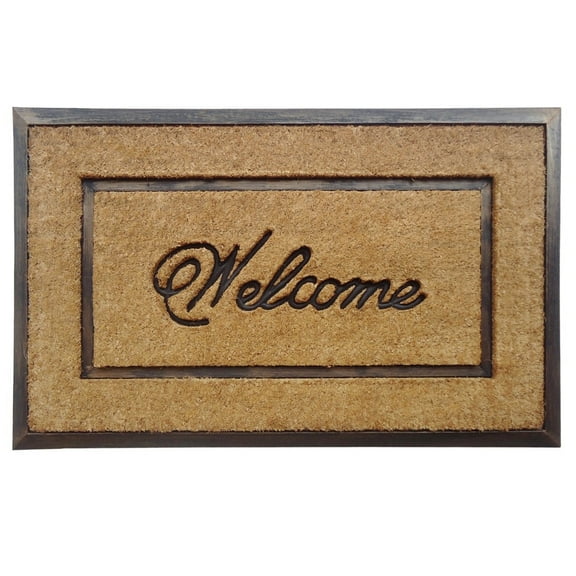 Picture Frame Rubber Coir Doormat 22" x 36" - Bronze