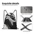 thumbnail image 4 of Sikiie Fluid Black White Paint Swirls Drawstring Backpack Drawstring Bags, Draw String Back Bag for Sports, Gym, Travel, Swimming, Beach-Medium, 4 of 6