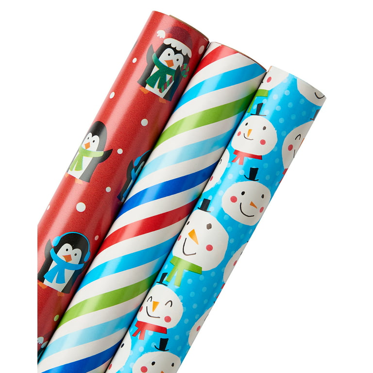 Hallmark Merry Mix 3-Pack Christmas Wrapping Paper Assortment, 120 Sq. ft.