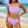 thumbnail image 4 of MEZZALL Summer Girls Two Piece Swimsuits Swim Tops With Shorts Solid Color Tankini Tops With Swim Shorts Comfortable Swimwear For Kids Brazilian Beachwear, 4 of 6
