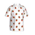 thumbnail image 2 of Balery Hand Drawn Strawberry Print Men's Hawaiian Shirts Short Sleeve Beach Shirt Relaxed Fit Vacation Button Down Shirts-X-Large, 2 of 9