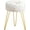 Beige and Golden Foiling, variant on Vanity Stool, White Vanity Stools for  Room, Round Ottoman Foot Stool,  Footrest Vanity Chair for Bathroom Vanity, ,  Room, Entryway, Offices