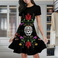 thumbnail image 2 of Sugar Skull Women's Classic Swing Skater Dress Casual Work Party Cocktail Dresses, 2 of 6
