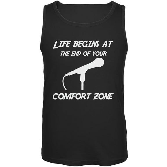 Comfort Zone Microphone Black Adult Tank Top - Large