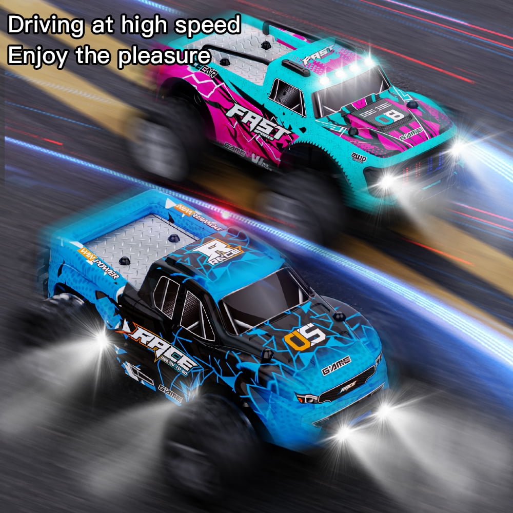 1:20 Remote Control Car for Boys Girls Gifts,  Off-Road All Terrain RC Truck, 15 KPH RC Cars with Front and Rear Lights, Outdoor Indoor Toys