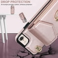 thumbnail image 5 of Compatible iPhone SE 3rd Generation Case 2022,iPhone SE 2020 Case 2nd Gen,iPhone 8 & 7 Case with Card Holder,Ring Holder RFID Blocking Wrist Strap Case for iPhone SE Case for Women Rose Gold, 5 of 14