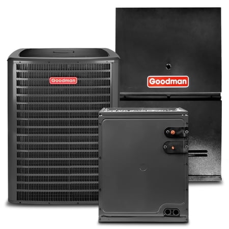 Goodman 1.5 Ton 14.5 SEER2 80% 60000 BTU Natural Gas Furnace & Air Conditioner System - R32 Single Stage Upflow | Central Split Evaporator Cased Coil AC/Heating Unit