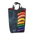 thumbnail image 2 of KLL Rainbow Sausages On Dark Slate Laundry Hamper,Large Canvas Fabric Lightweight Storage Basket Toy Organizer Dirty Clothes Collapsible Waterproof, 2 of 6