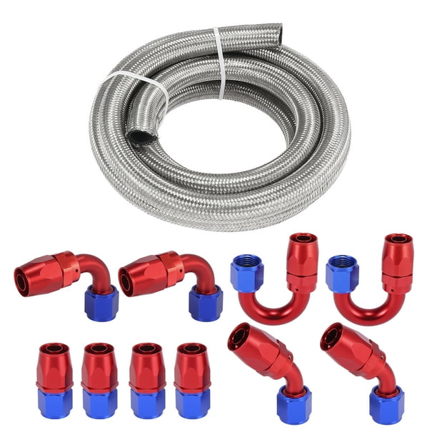 Car Auto Stainless Steel Braided 10ft 5/8 Fuel Line Kit with AN10 Swivel  End Fitting for CPE Oil Gas Hose