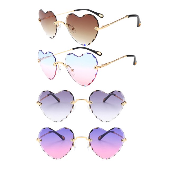 4x Gafas De Sol Sin Montura Para Mujer En Forma De Corazón UV400 Gafas De Sol Sunnimix gafas de sol para mujer
