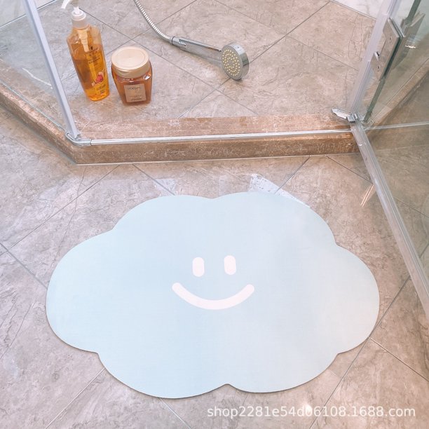 Alfombrilla de absorción de agua de Gel de sílice, alfombrilla gruesa de dibujos animados, alfombrilla antideslizante, alfombrilla de baño para cocina y baño Fivean unisex