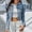 I-Blue, variante sur 2025 Femmes Style Court Veste en Denim à Revers Denim Décontracté Style Court Co Veste en Denim Manteau Juniors Veste Courte Femmes Veste en Jean Denim Grande Taille Cavaliers