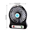 thumbnail image 2 of Mini ventilador recargable USB Ventilador eléctrico de plástico de escritorio portátil al aire libre interior con luz LED Vogacara HA5689-01B, 2 of 6