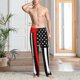 thumbnail image 2 of Fotbe Firefighters USA Flag Pantalones de Pijama para Hombre, Pantalones de Dormir, Pantalones de Casa con Cintura Ajustable y Bolsillos-Small, 2 of 6