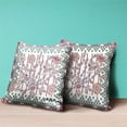 thumbnail image 3 of Amrita Sen Designs  20 x 20 in. Pond Peacock Suede Zippered Pillow with Insert - White & Magenta, 3 of 8