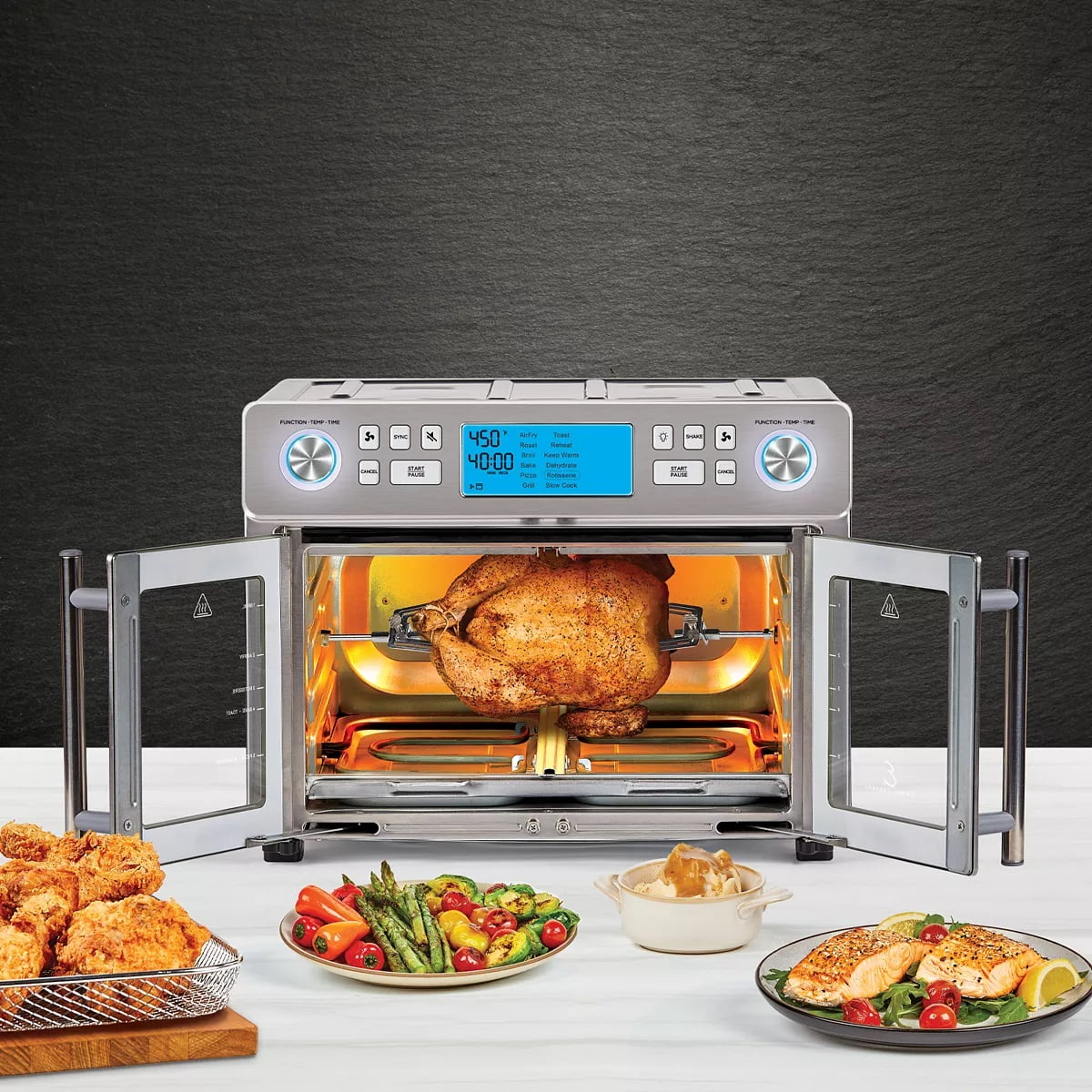 Emeril Lagasse Large 10 in 1 Dual Zone Air Fryer Stainless Steel Oven