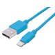 thumbnail image 1 of Cable Manhattan iLynk Lightning a USB, 1m. Color Azul. Manhattan 391467, 1 of 4