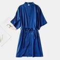 thumbnail image 5 of Celivon Silk Satin Robes For Women Spring Summer Long Pajamas Smooth Large Nightgown Sexy Elastic Tine Bathrobe Solid Color Home Furnishing Robes Half Sleeved Silk Nightgown, 5 of 5