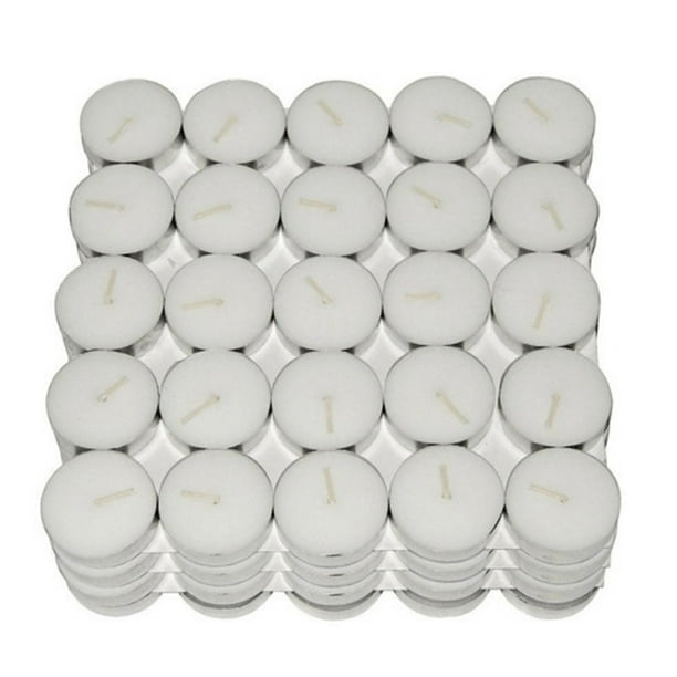 100 velas de té blancas sin humo y sin sabor para celebraciones de bodas, 4 horas de duración